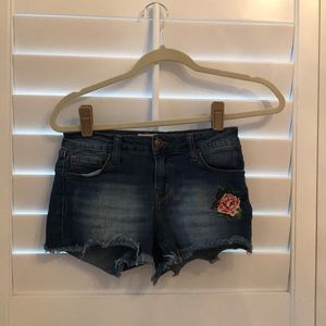Embroidered Jean Shorts